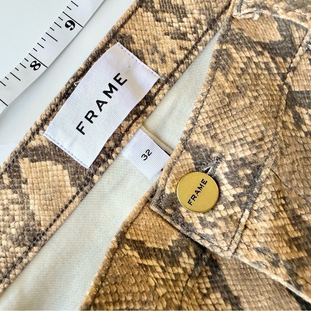 Nwot Frame Le High Straight Leg Python Snakeskin … - image 7